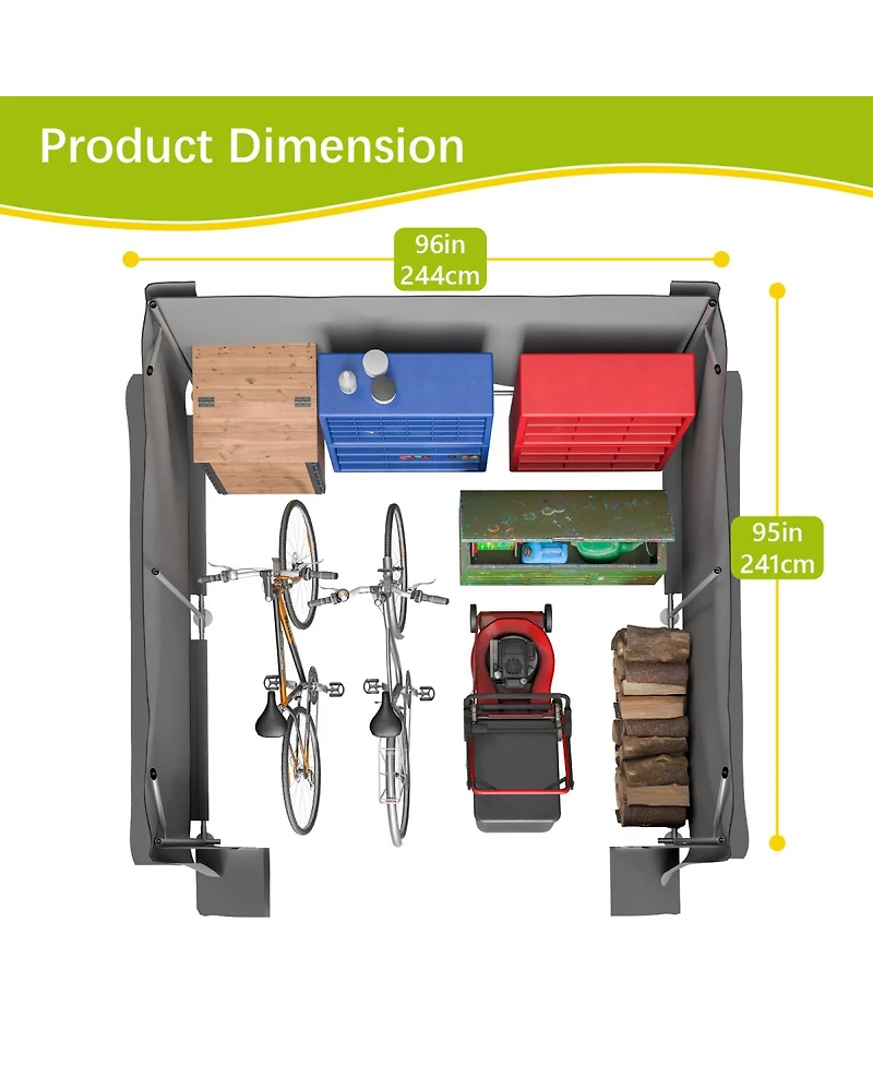 Streamdale Furniture 8x8 Ft Outdoor Shelter: Waterproof, Uv-Resistant, Roll-Up Doors