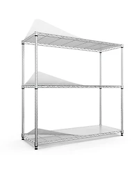 Rainsken 3 Tier Wire Shelving Unit, Heavy Duty Metal Rack, Adjustable Shelves Organizer Rack with Shelf Liners, 1050 Lbs Capacity for Garage