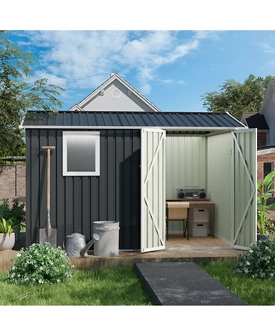 Streamdale Furniture 9.5 x 6.7 Ft Metal Garden Shed for Patio Backyard Tools House Storage