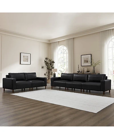 Streamdale Furniture Luxury Two Pieces Sofa & Loveseat, Faux Leather Couch
