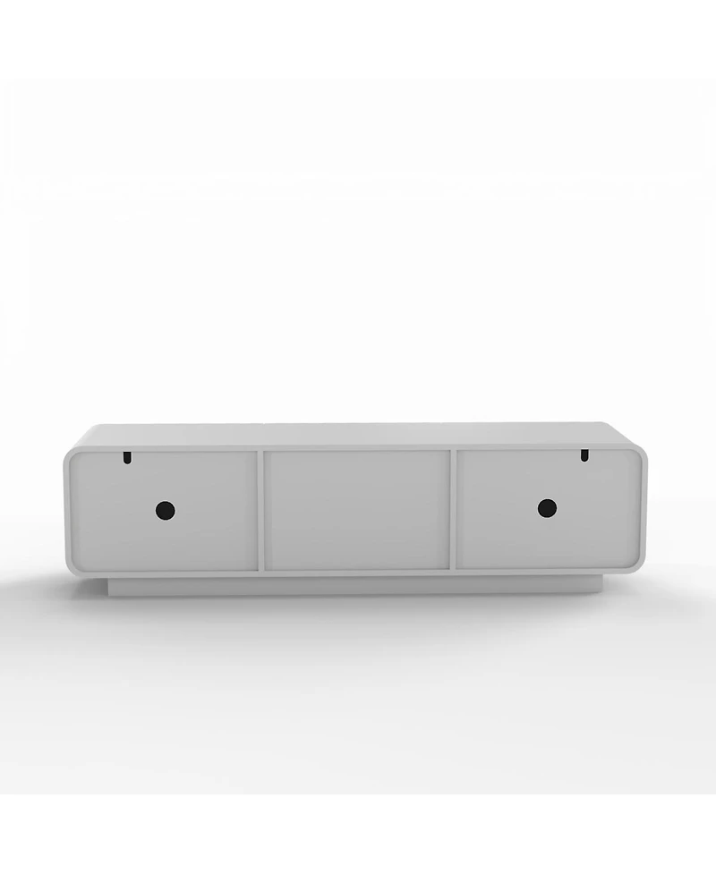 Streamdale Furniture 58" Tv Console with Spiral Wave Design, Storage Cabinet & 2 Drawers