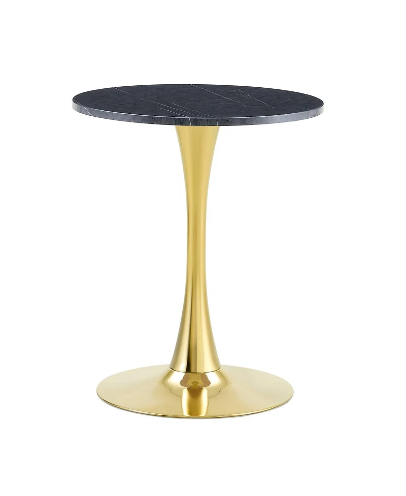 Streamdale Furniture Round Dining Table, 23.6" Faux Marble Tulip Bistro Table for Kitchen & Small Spaces