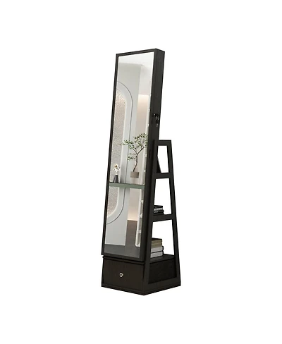 Streamdale 360° Swivel Jewelry Cabinet with Full Length Mirror,