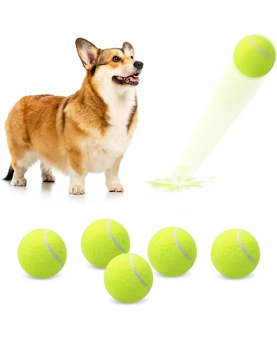 Magicorange Pack of 6 Small Tennis Balls 2 Inch Size for Dogs High Visibility Yellow Pet Playing Balls for Automatic Ball Launchers