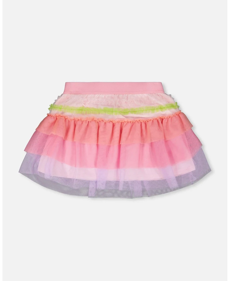 Deux par Deux Toddler Girls Mesh Skirt with Frills