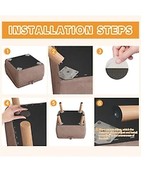 Aostirmotor Foldable 2-in-1 Dog Stairs & Ramp, Wooden Pet Steps for Couch and Bed