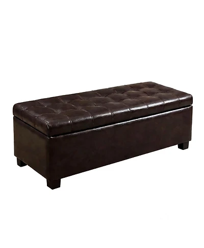 Streamdale Furniture Storage Ottoman Bench, Tufted Entryway, 49.75", Hinges, Wooden Legs