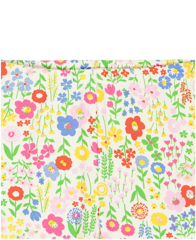 Kids Headquarters Girls' 2T-6X Denim Tunic Top and Print Capri Leggings, 2 Piece-Set