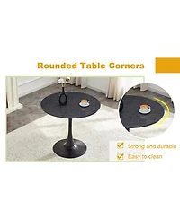 Streamdale Furniture Round Dining Table, 31.5" Faux Marble Tulip Bistro Table for Kitchen & Small Spaces