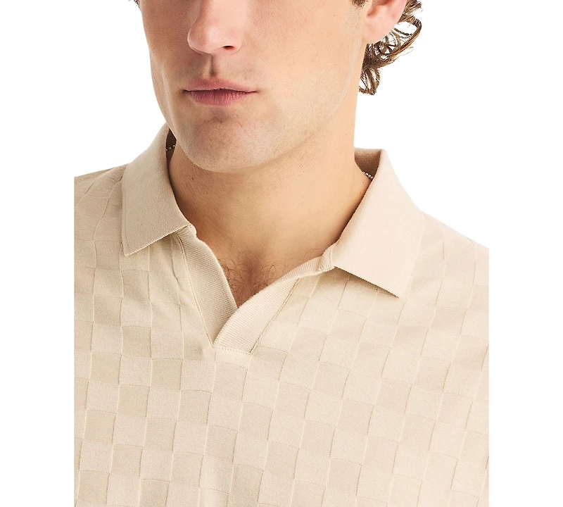 Nautica Men's Short-Sleeve Checker Jacquard Polo Shirt
