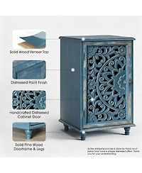 Yigii 28" Tall Farmhouse Style Side Table with Storage