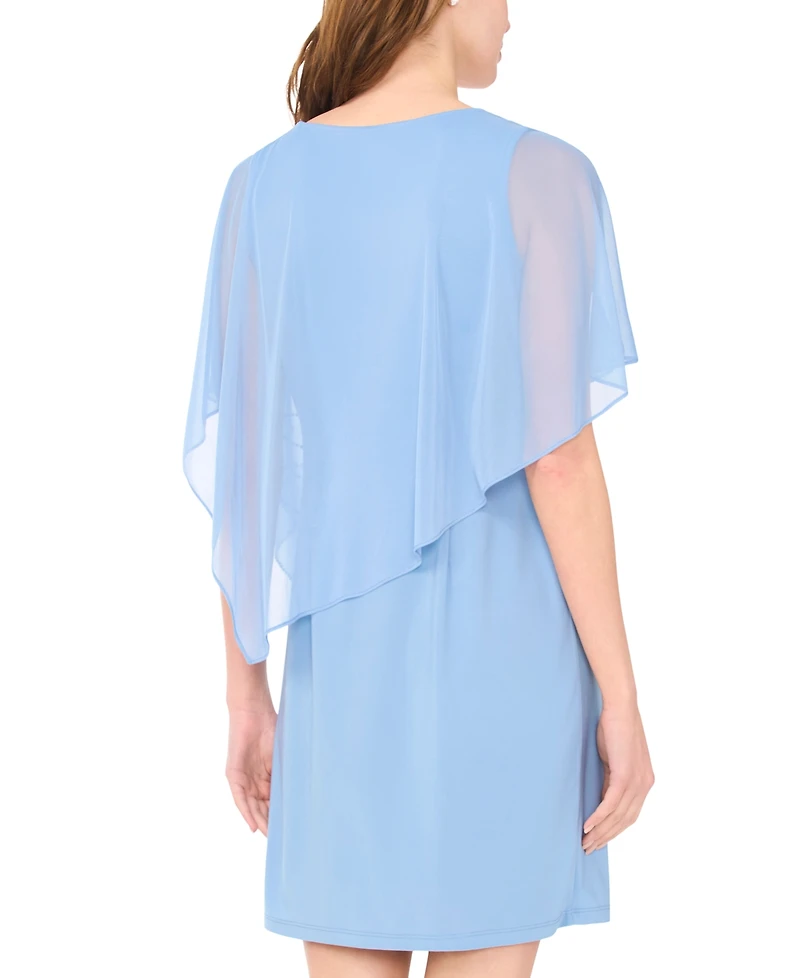 Msk Petite Asymmetric Crew Neck Short Dress