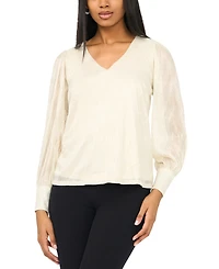 Msk Women's V-Neck Knit Blouse