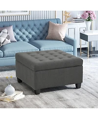 Streamdale Furniture Upholstered Tufted Fabric Storage Ottoman