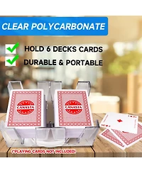 Gse Games & Sports Expert 6-Deck Revolving Canasta Card Tray, 360° Rotating Playing Card Holder, Swivel Cards Holders