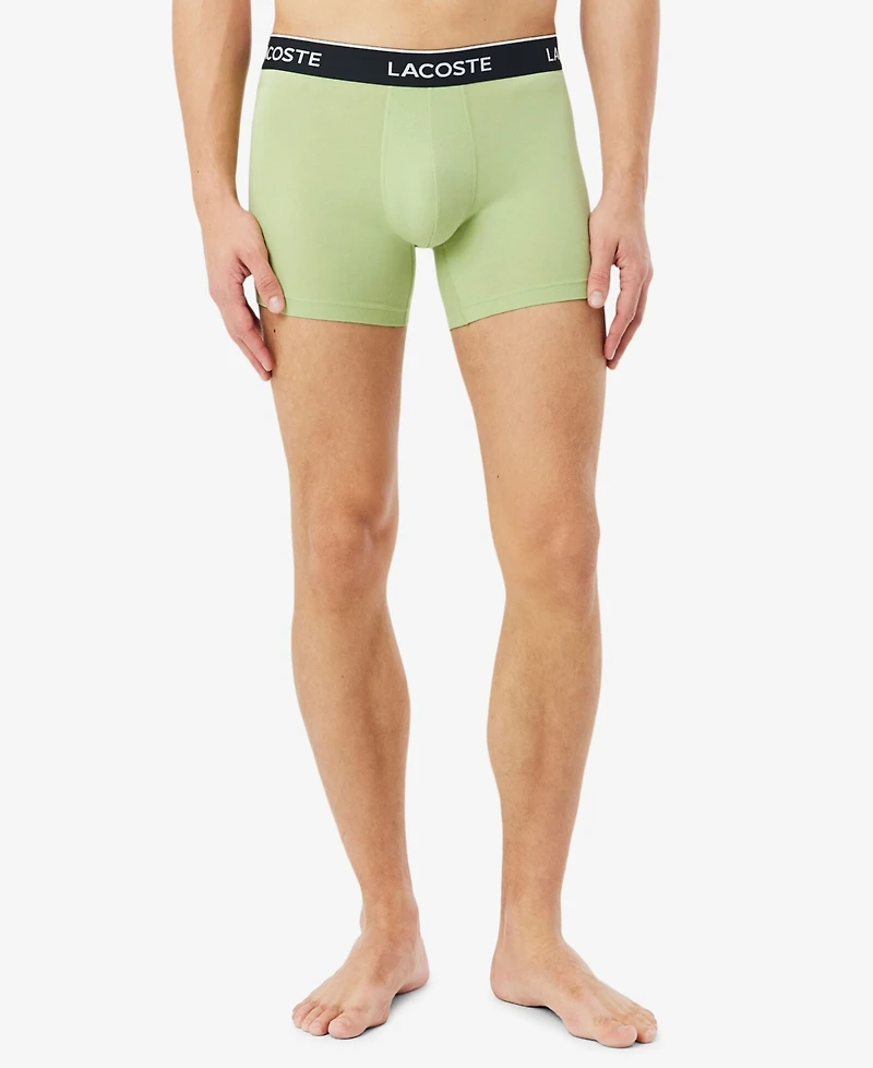 Lacoste Men's 3-Pack. Regular-Fit Logo Waistband 5" Boxer Briefs