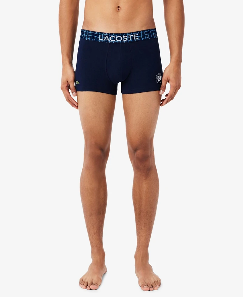 Lacoste Men's Big Croc Logo Trunks, 3-Pack