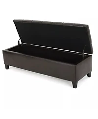 Streamdale Furniture Ottoman Storage Bench, Pu, Rubber Wood Legs, 300 lbs Cap