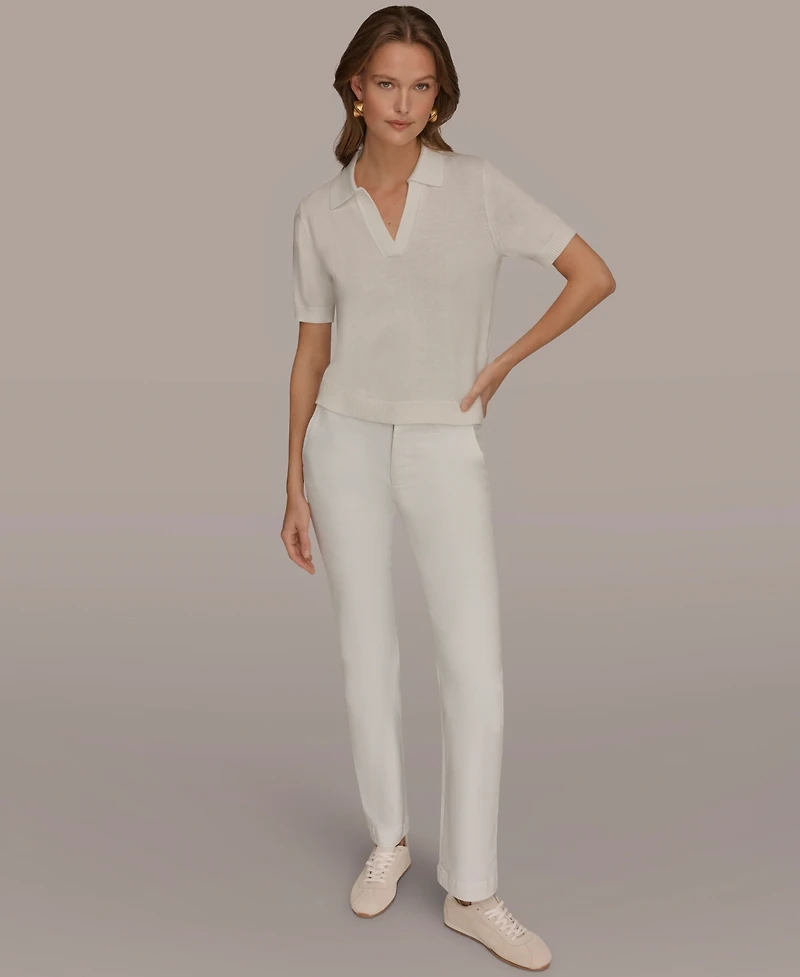 Donna Karan Weekend Women's Elbow-Sleeve Polo Sweater