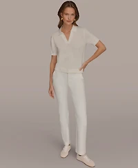 Donna Karan Weekend Women's Elbow-Sleeve Polo Sweater