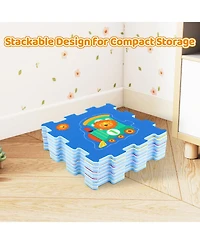 Slickblue 8-Piece Interlocking Baby Floor Puzzle Tiles with Numbers