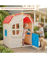 Slickblue Kids Playhouse with Openable Windows and Door for Indoor Use