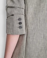 Dkny Petite Notch Collar One Button Jacket