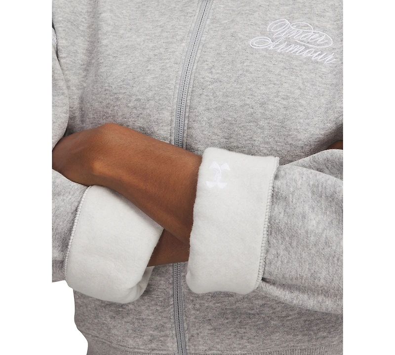 Under Armour Women's Rival Script Crop Full Zip Sweatshirt