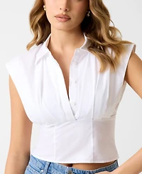 Guess Women's Cherry Collared Sleeveless Top