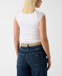 Guess Women's Elisabette Scoop Neck Top