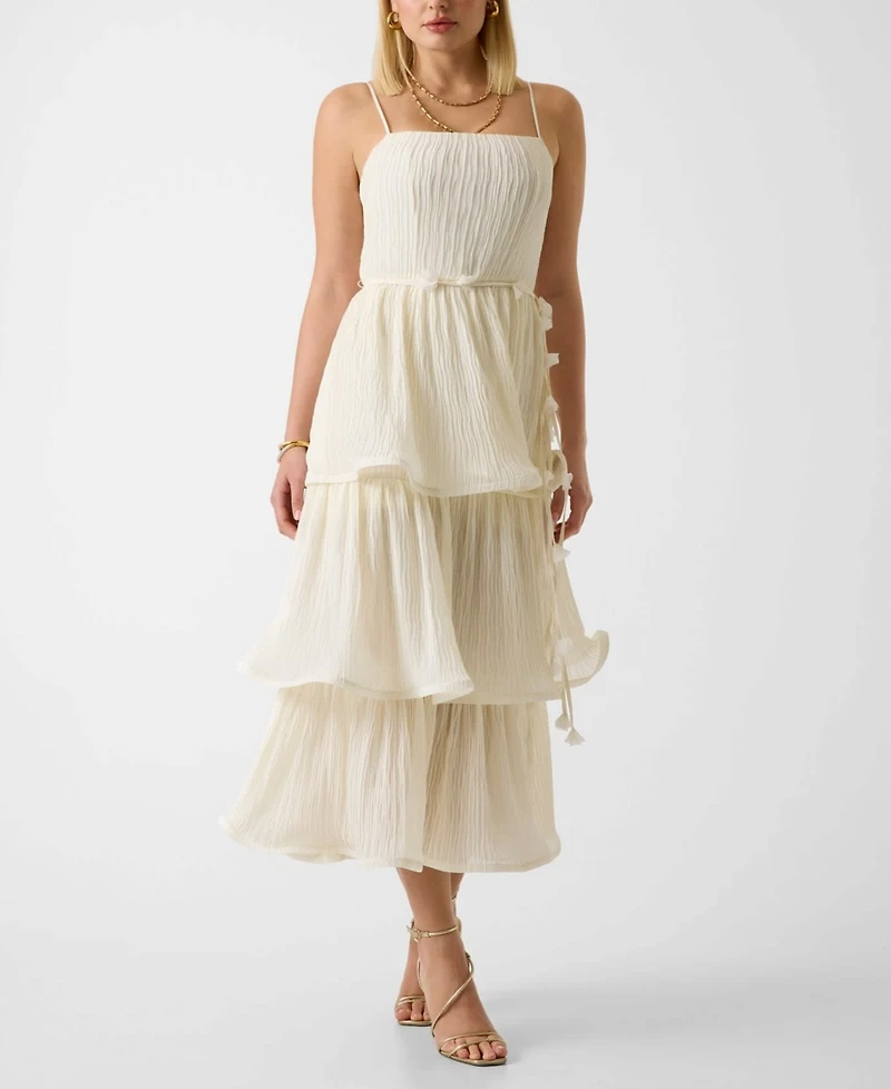 Guess Women's Alessia Square Neck Tiered Dress