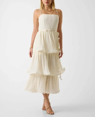 Guess Women's Alessia Square Neck Tiered Dress