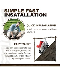 Streamdale Furniture Acacia Wood Interlocking Deck Tiles Checker Pattern, 10PCS 12"x12"