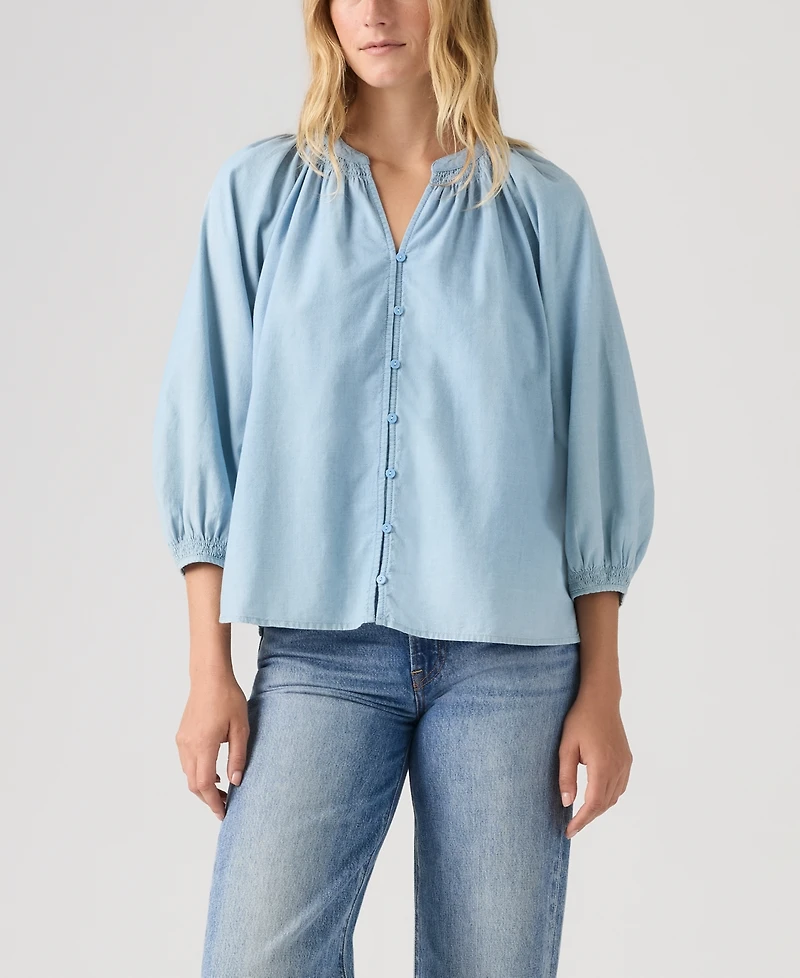Levi's Plus Relaxed-Fit Button-Front Top