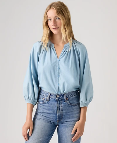 Levi's Plus Relaxed-Fit Button-Front Top