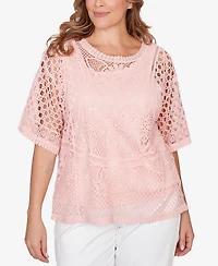 Ruby Rd. Plus Size Chemical Lace Pullover Sweater