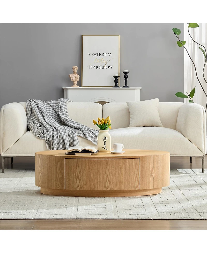 Streamdale Modern Luxury Oval Coffee Table, Elegant Living Room Accent Piece