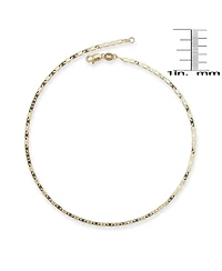 Curata Jewelry Solid 10K Yellow Gold 10 Inch 2.2mm Mariner Chain Anklet Anklet
