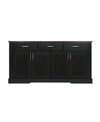 Streamdale Furniture 63" Fluted Sideboard Buffet Cabinet with Storage, Modern Coffee Bar Station