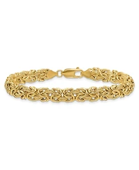 Curata Jewelry Solid 18k Yellow Gold Italian 7.5" 7.5mm Wide Woven Byzantine Bracelet