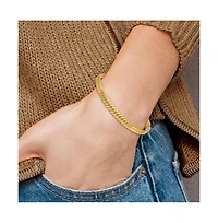 Curata Jewelry Solid 18k Yellow Gold Italian 7.25 Inch 3.4mm Curb Link Bracelet Link Bracelet