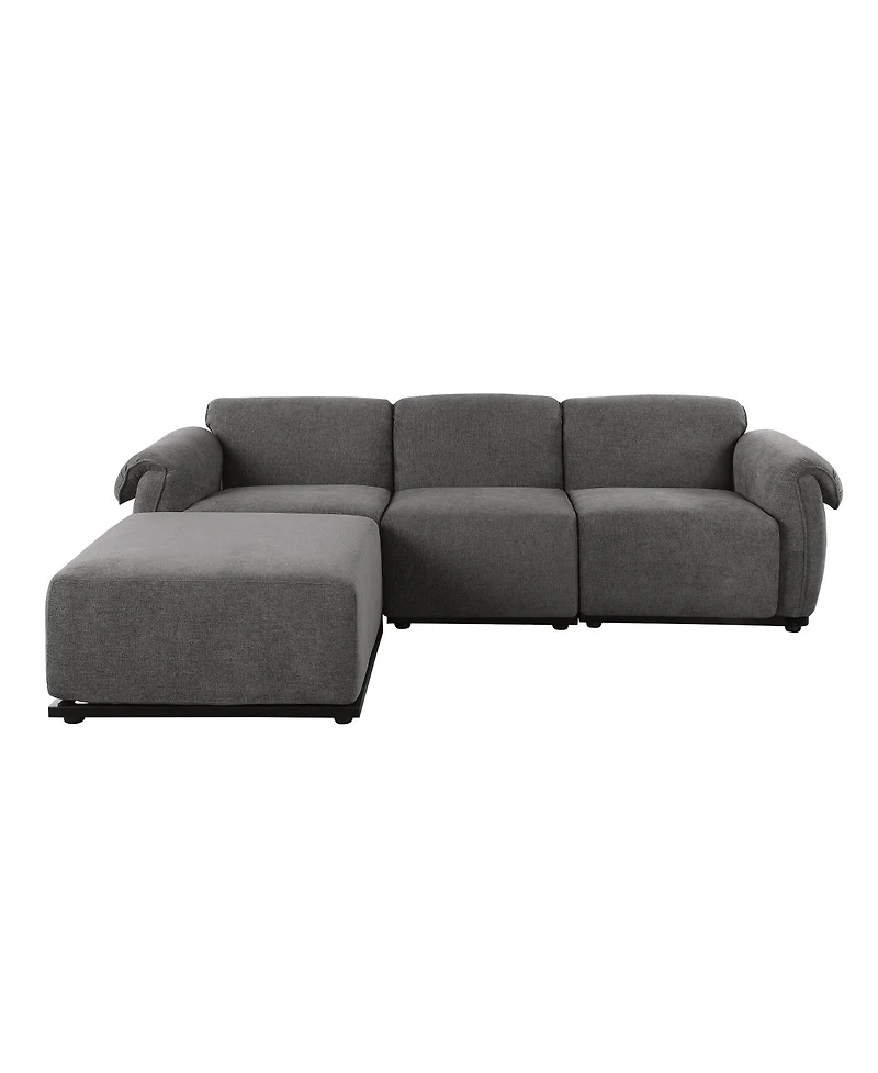 Streamdale Furniture Fashionable grey chenille modular sofa with iron frame, 93" L