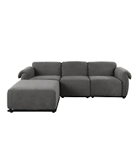 Streamdale Furniture Fashionable grey chenille modular sofa with iron frame, 93" L