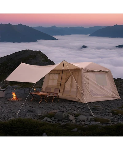 Streamdale Furniture Inflatable Camping Tent with Stove Jack & Ac Port