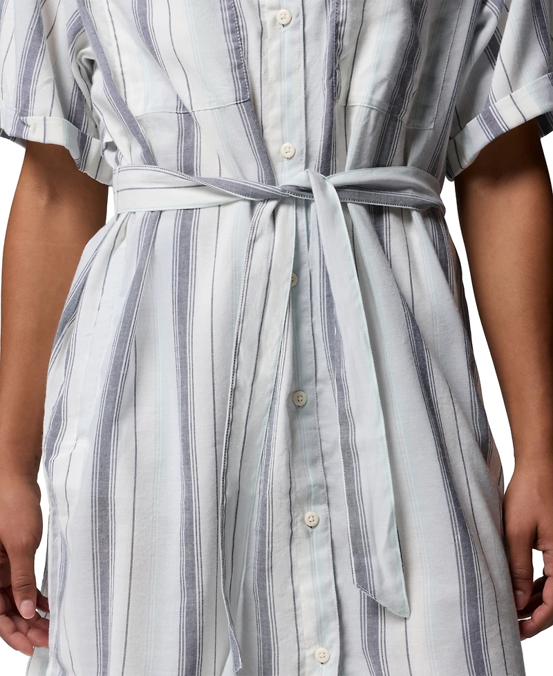 Columbia Women's Striped Short-Sleeve Shirt Dress
