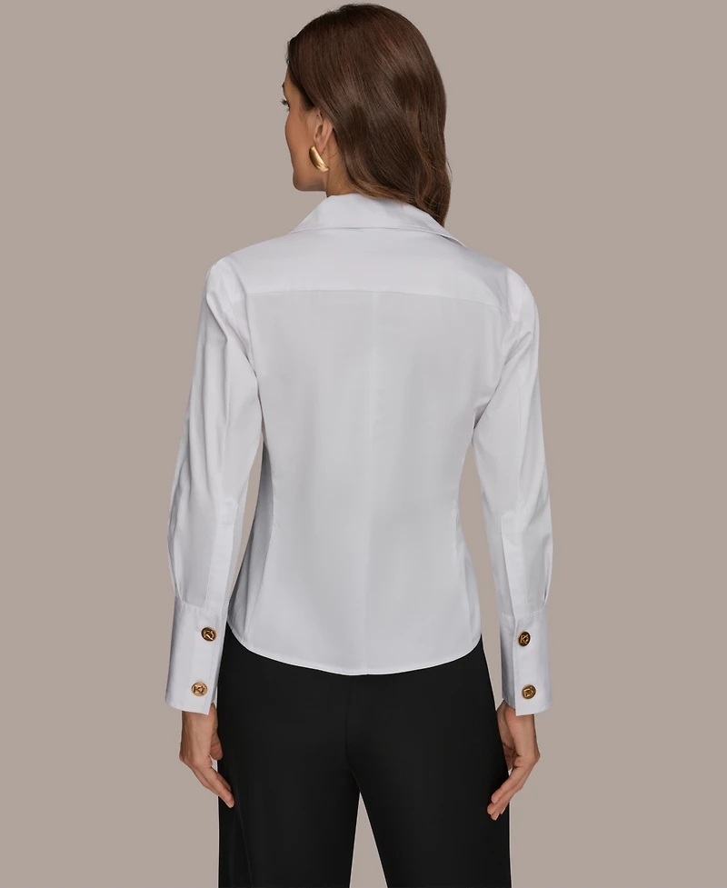 Donna Karan New York Women's Collared Poplin Shirt