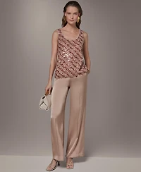 Donna Karan New York Women's Scoop Neck Mesh Cami Top