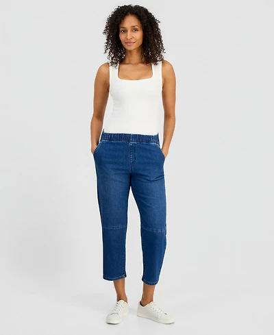 Style & Co Women's High-Rise Pull-On Barrel Jeans, Macy's Exclusive