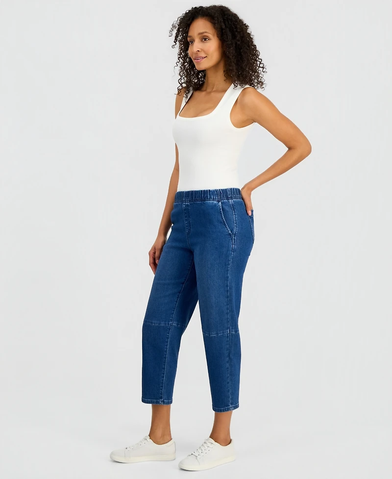 Style & Co Women's High-Rise Pull-On Barrel Jeans, Macy's Exclusive