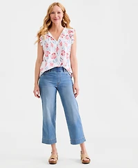 Style & Co Petite High Rise Cropped Wide Leg Jeans, Macy's Exclusive